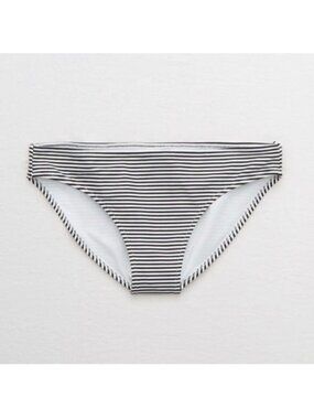 NWT Aerie Black and White Striped Bikini Bottom - Size: Small